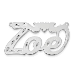 Sterling Silver/Rhodium-plated Diamond-cut Heart Name Plate - 7