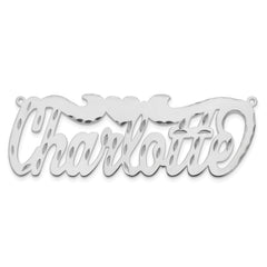 Sterling Silver/Rhodium-plated Diamond-cut Heart Name Plate - 7