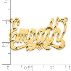 Sterling Silver/Gold-plated Diamond-cut Heart Name Plate - 4