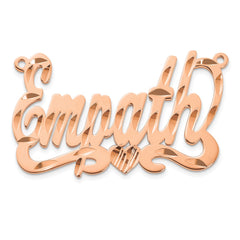 Sterling Silver/Rose-plated Diamond-cut Heart Name Plate - 7