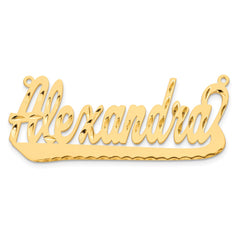 Sterling Silver/Gold-plated Diamond-cut Underlined Name Plate - 2