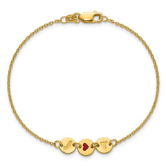 Sterling Silver/Gold-Plated State Heart State Disc Bracelet