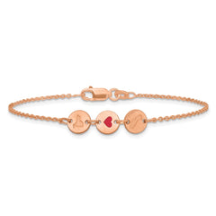 Sterling Silver/Rose Gold-Plated State Heart State Disc Bracelet
