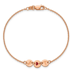 Sterling Silver/Rose Gold-Plated State Heart State Disc Bracelet