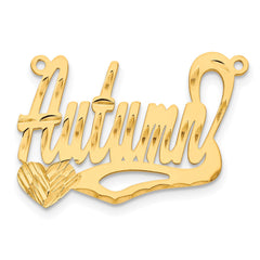 14k Yellow Gold Diamond-cut Heart Name Plate - 2