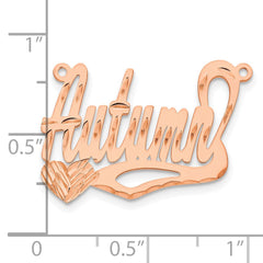 14k Rose Gold Diamond-cut Heart Name Plate - 4