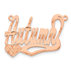 Sterling Silver/Rose-plated Diamond-cut Heart Name Plate - 6