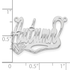 10k White Gold Diamond-cut Heart Name Plate