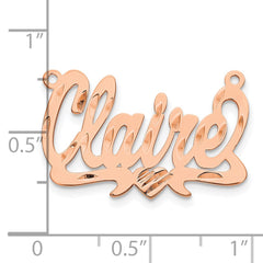 14k Rose Gold Diamond-cut Heart Name Plate - 6