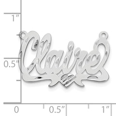 14k White Gold Diamond-cut Heart Name Plate - 6