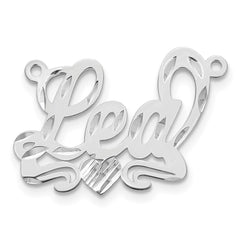 10k White Gold Diamond-cut Heart Name Plate - 3