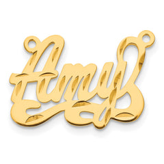 Sterling Silver/Gold-plated Diamond-cut Name Plate - 3