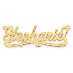 14k Yellow Gold Diamond-cut Name Plate
