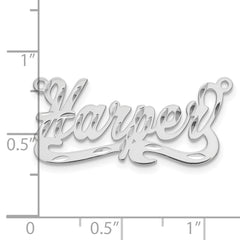 14k White Gold Diamond-cut Name Plate - 6