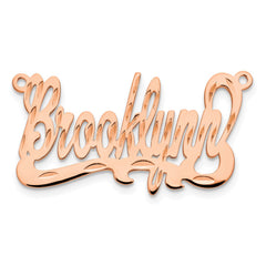 Sterling Silver/Rose-plated Diamond-cut Name Plate