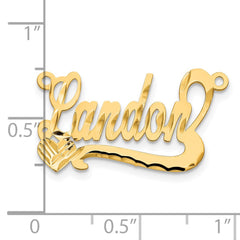 Sterling Silver/Gold-plated Diamond-Cut Heart Name Plate - 3