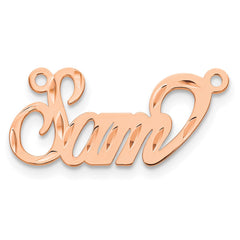 Sterling Silver/Rose-plated Diamond-cut Name Plate - 5