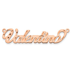 Sterling Silver/Rose-plated Diamond-cut Name Plate - 5