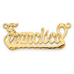 14k Yellow Gold Diamond-cut Underlined Name Plate