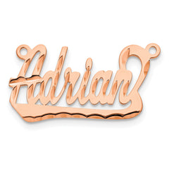 Sterling Silver/Rose-plated Diamond-cut Underlined Name Plate - 2