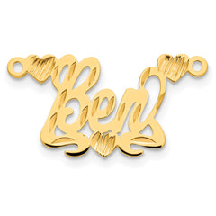 14K Diamond-cut Hearts Name Plate