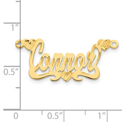 Sterling Silver/Gold-plated Diamond-cut Hearts Name Plate