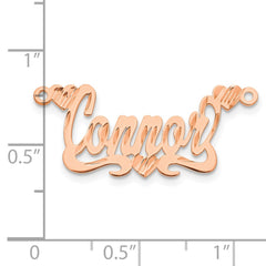 14kk Rose Gold Diamond-cut Hearts Name Plate