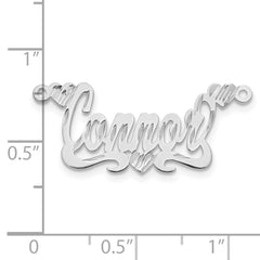 10K White Gold Diamond-cut Hearts Name Plate