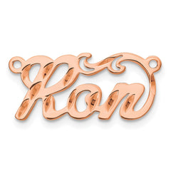 Sterling Silver/Rose-plated Diamond-cut Name Plate - 6