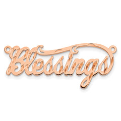 Sterling Silver/Rose-plated Diamond-cut Name Plate - 6