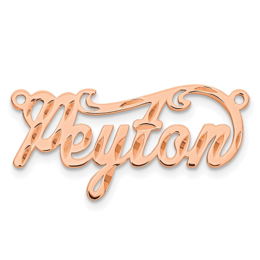Sterling Silver/Rose-plated Diamond-cut Name Plate - 6