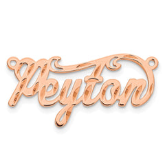 Sterling Silver/Rose-plated Diamond-cut Name Plate - 6