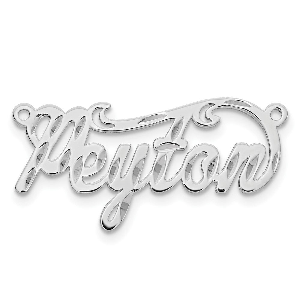 14k White Gold Diamond-cut Name Plate - 2