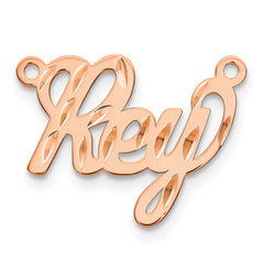 Sterling Silver/Rose-plated Diamond-cut Name Plate - 7