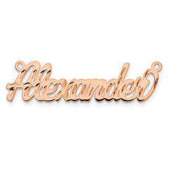 Sterling Silver/Rose-plated Diamond-cut Name Plate - 7