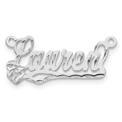 10k White Gold Diamond-cut Heart Name Plate