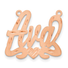 Sterling Silver/Rose-plated Satin Diamond-cut Heart Name Plate - 7