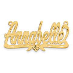 14k Yellow Gold Satin Diamond-cut Heart Name Plate - 6
