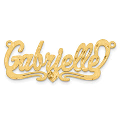 14k Yellow Gold Satin Diamond-cut Heart Name Plate - 8