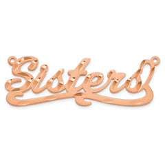 14k Rose Gold Satin Diamond-cut Name Plate - 4