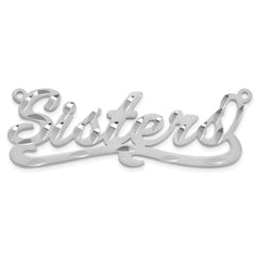 14k White Gold Satin Diamond-cut Name Plate - 5