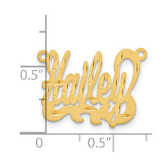 14k Yellow Satin Diamond-cut Name Plate