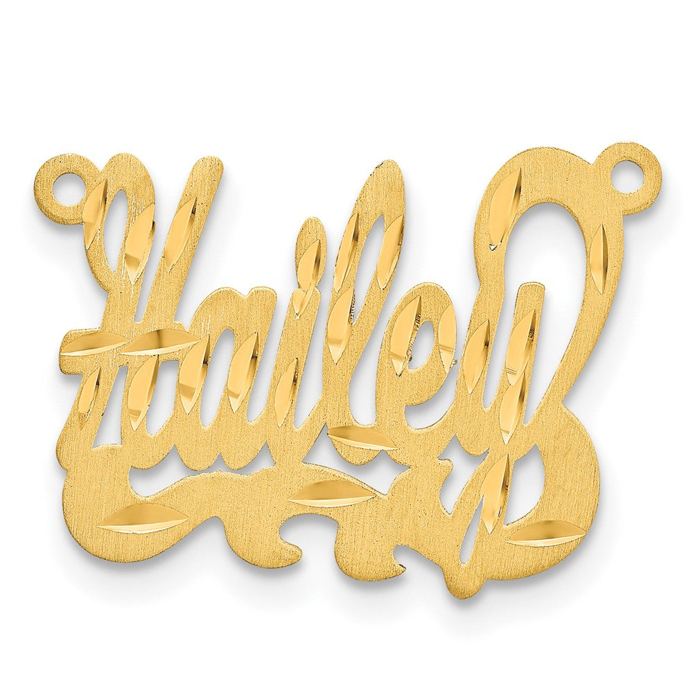 14k Yellow Satin Diamond-cut Name Plate