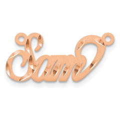 Sterling Silver/Rose-plated Satin Diamond-cut Name Plate - 4