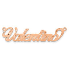 Sterling Silver/Rose-plated Satin Diamond-cut Name Plate - 4