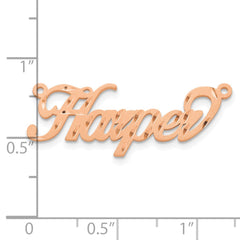 14k Rose Gold Satin Diamond-cut Name Plate - 5