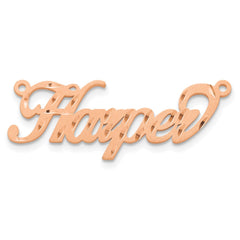 14k Rose Gold Satin Diamond-cut Name Plate - 5
