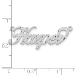 10k White Gold Satin Diamond-cut Name Plate - 3