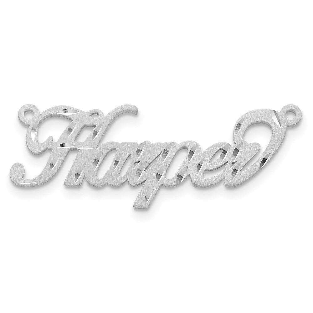Sterling Silver/Rhodium-plated Satin Diamond-cut Name Plate - 3