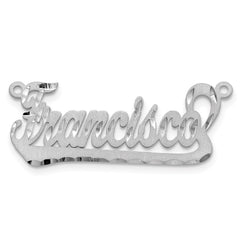 SS/Rhodium-plated Satin Diamond-cut Underlined Name Plate